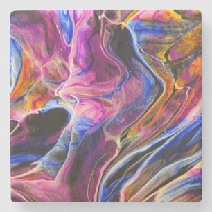 Beautiful & Colourful Abstract Marble Design Stone Coaster
