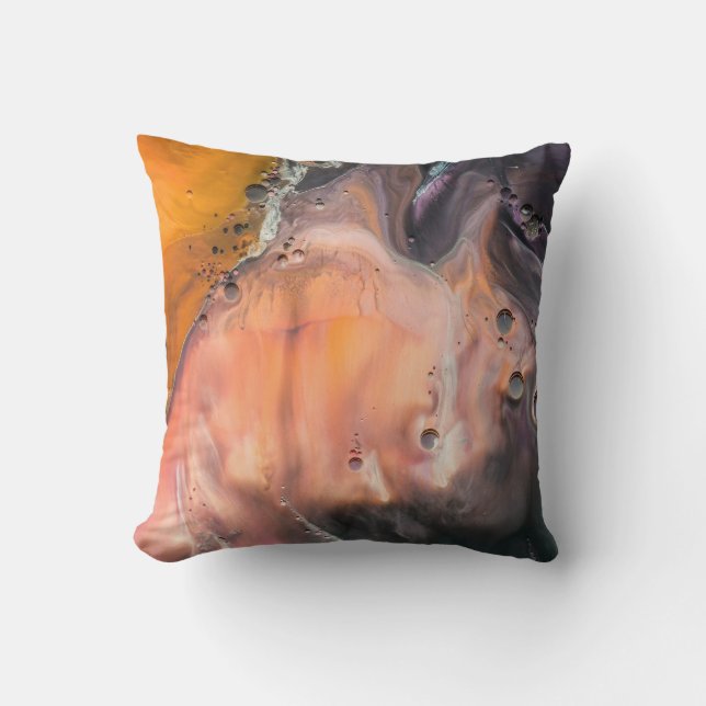 Beautiful Colourful Abstract Marble Design Throw Pillow (Front)