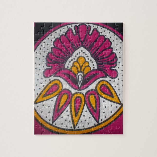 Beautiful Colourful African Fabric Motif Art Print Jigsaw Puzzle (Vertical)