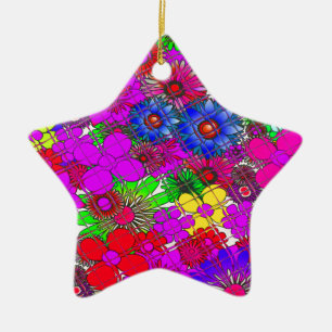Beautiful Colourful Amazing Floral Pattern Design Ceramic Ornament