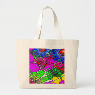 Beautiful Colourful Amazing Floral Pattern Design Large Tote Bag