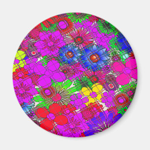 Beautiful colourful amazing floral pattern design magnet