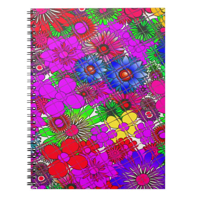 Beautiful colourful amazing floral pattern design notebook (Front)