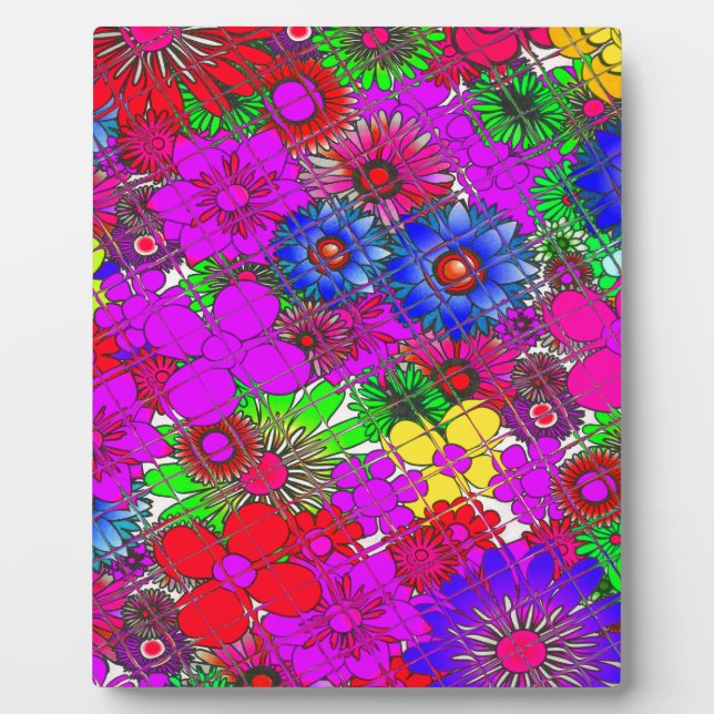 Beautiful colourful amazing floral pattern design plaque (Front)