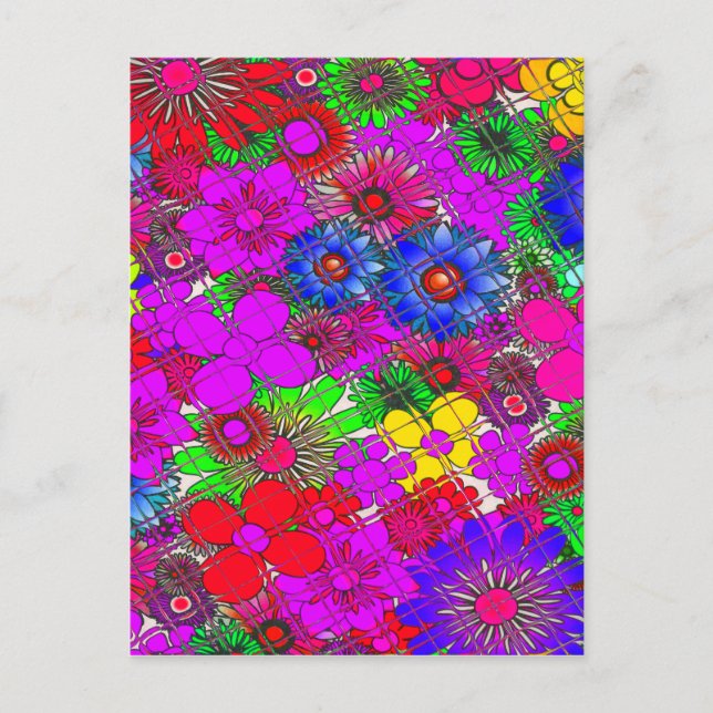 Beautiful Colourful Amazing Floral Pattern Design Postcard (Front)