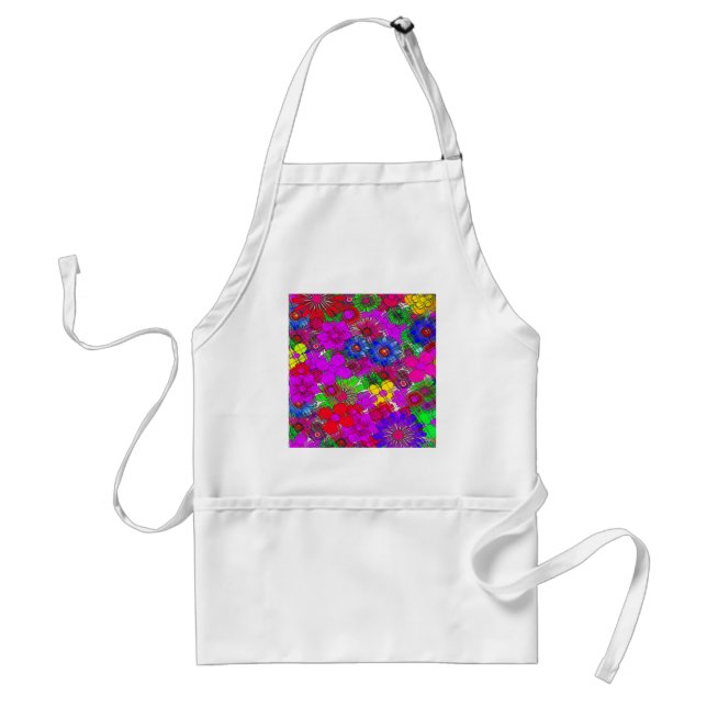 Beautiful Colourful Amazing Floral Pattern Design Standard Apron (Front)