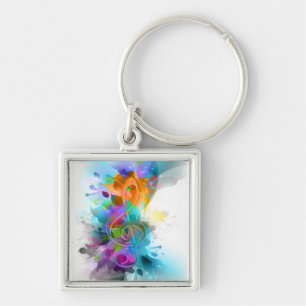 Beautiful colourful and cool splatter music note keychain