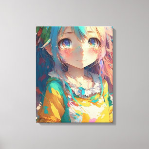 Beautiful Colourful Anime Girl Canvas Print