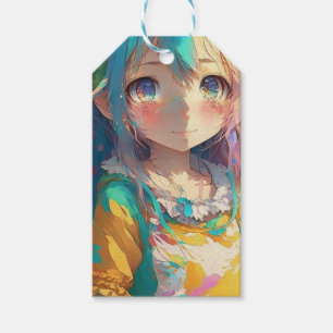 Beautiful Colourful Anime Girl Gift Tags