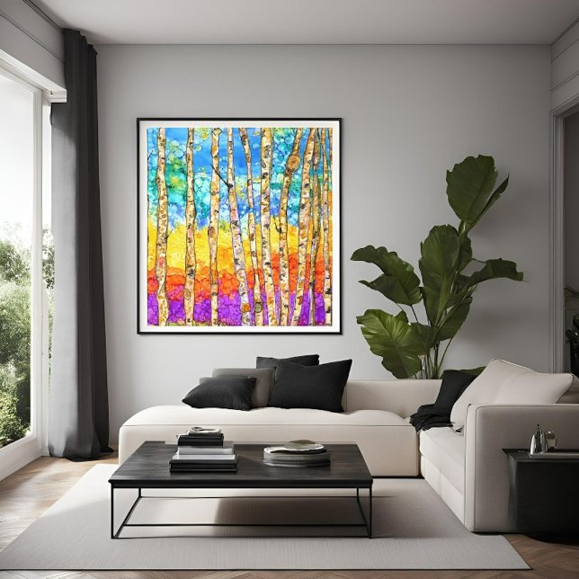 Beautiful & Colourful Aspen Trees Canvas 24x24" (Creator Uploaded)