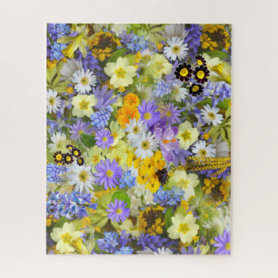 Beautiful Colourful Bed of Flowers Jigsaw Puzzle