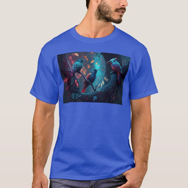 Beautiful Colourful Birds Illustration Artwork5 fu T-Shirt (Front)