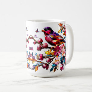 Beautiful Colourful Birds In Summertime Boho Coffee Mug
