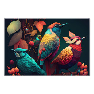 Beautiful Colourful Birds Photo Print
