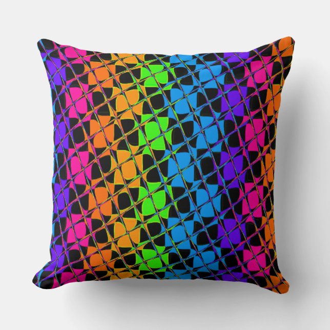Beautiful colourful Check Plaid Decorative grade A Throw Pillow (Front)