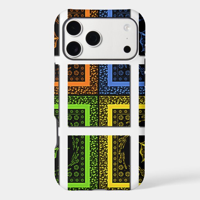 Beautiful colourful chequered geometrical stripes (Back)