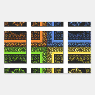 Beautiful colourful chequered geometrical stripes sticker