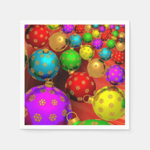 Beautiful, Colourful, Christmas Ornaments Napkin