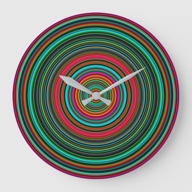 Beautiful Colourful Circular Pattern Large Clock (Front)