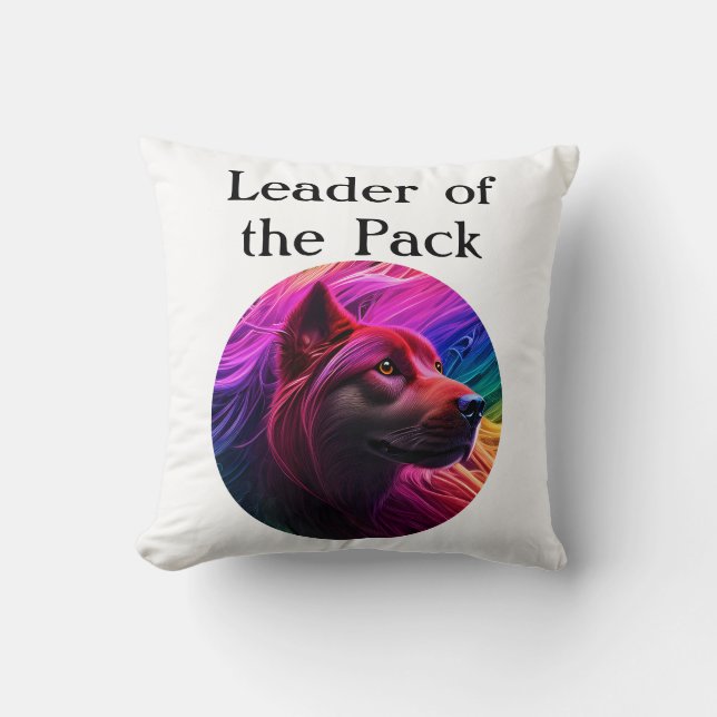 Beautiful Colourful Dog Art Throw Pillow (Front)