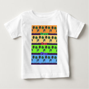 Beautiful colourful Eat Love Play text Floral Pop Baby T-Shirt