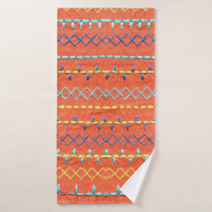 Beautiful, colourful, embroidered, hippie style pi bath towel