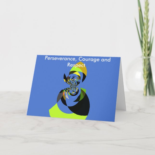 Beautiful colourful female silhouette Illustration Card (Front)