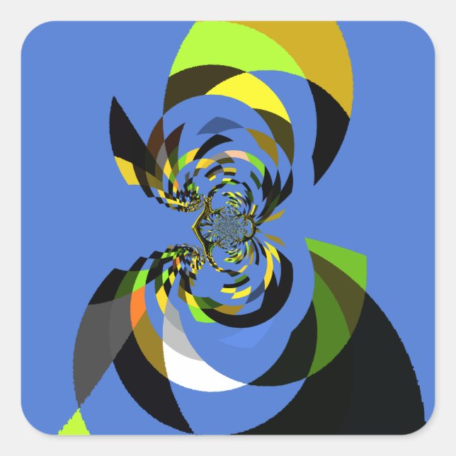 Beautiful colourful female silhouette Illustration Square Sticker (Front)