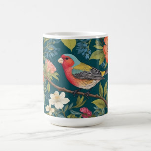 Beautiful Colourful Finch Bird Botanical Coffee Mug