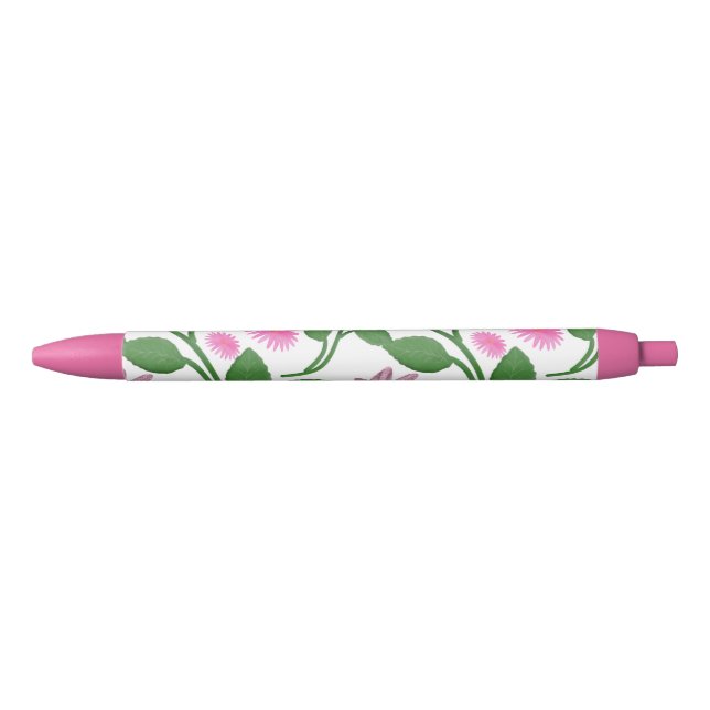 Beautiful Colourful floral pattern  Black Ink Pen (Front)