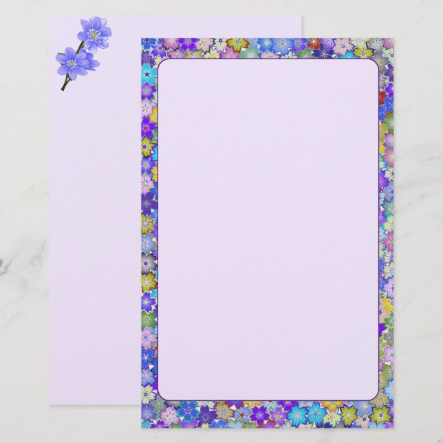 Beautiful Colourful Floral Stationary Stationery (Front/Back)
