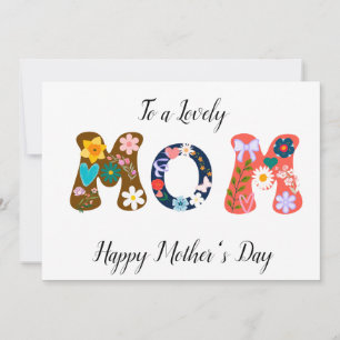 Beautiful Colourful Flower MOM Mother's Day Card