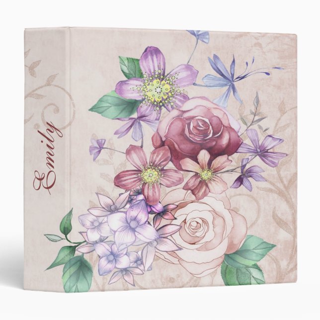 Beautiful Colourful Flowers Custom Binder (Front/Spine)