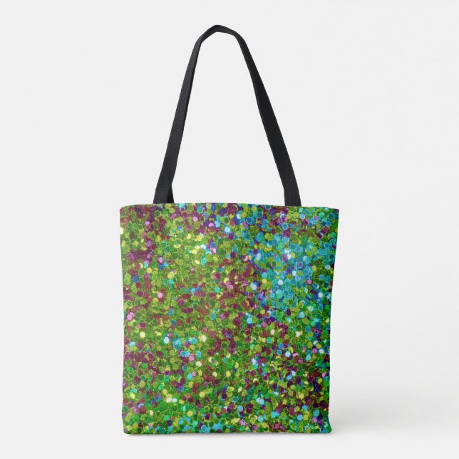Beautiful Colourful Glitter Tote Bag (Back)