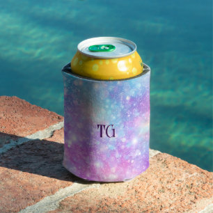 Beautiful Colourful Glittery Iridescent Background Can Cooler
