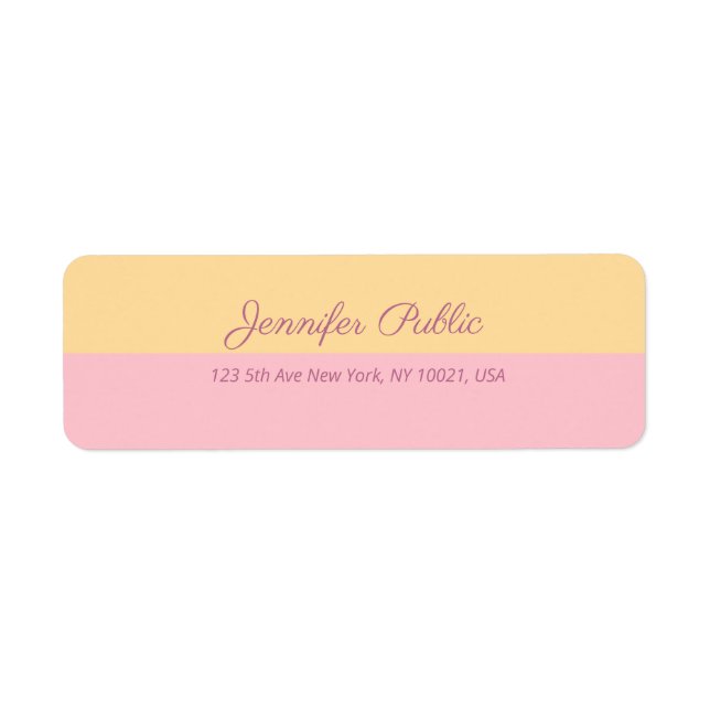 Beautiful Colourful Hand Script Name Return Addres (Front)