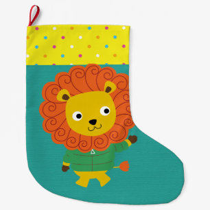 Beautiful Colourful Lion for Kids, Baby Large Christmas Stocking