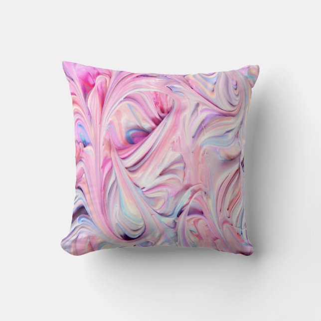 Beautiful & Colourful Liquid Marshmallow Throw Pillow (Front)