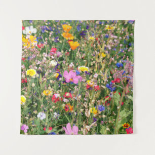 beautiful colourful meadow of wild flowers tapestry