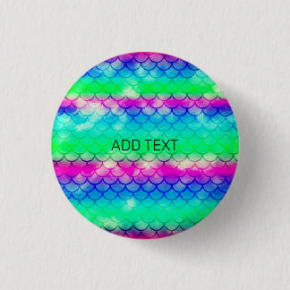 Beautiful colourful mermaid motifs  1 inch round button