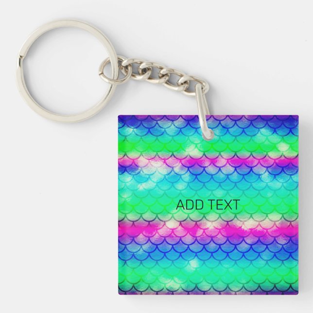 Beautiful colourful mermaid motifs   keychain (Front)