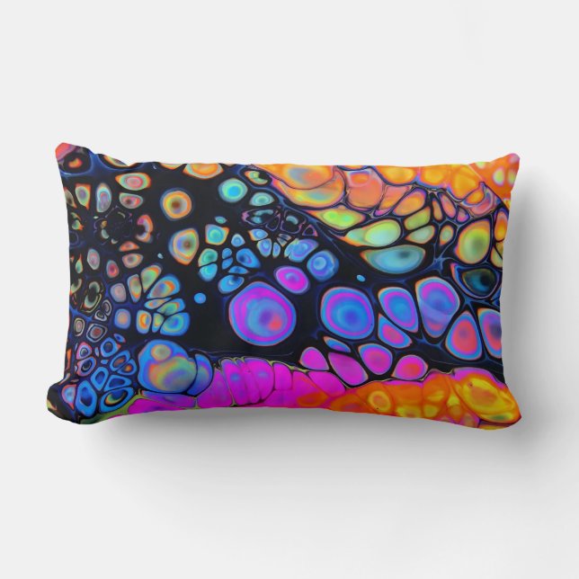 Beautiful & Colourful Molten Liquid Lumbar Pillow (Front)