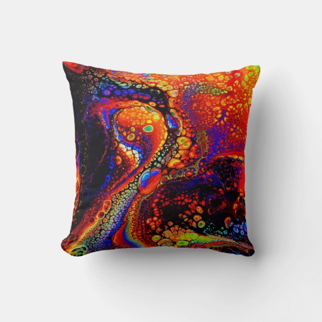 Beautiful & Colourful Molten Liquid Throw Pillow (Front)