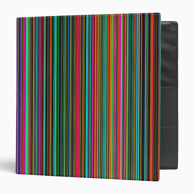 Beautiful Colourful Multicolored Stripe Pattern  Binder (Front/Inside)