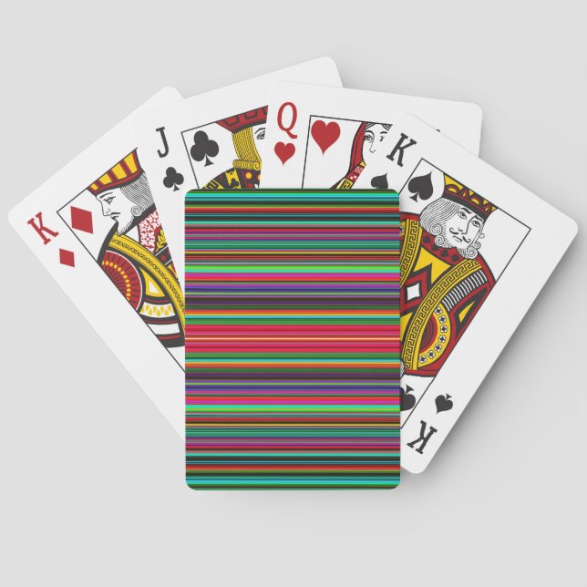 Beautiful Colourful Multicolored Stripe Pattern  Playing Cards (Back)