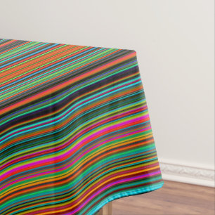 Beautiful Colourful Multicolored Stripe Pattern Tablecloth