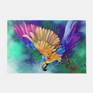 Beautiful Colourful Parrot Doormat