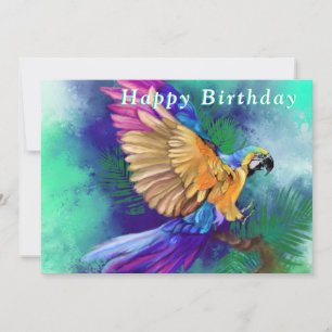 Beautiful Colourful Parrot - Happy Birthday -