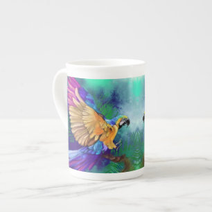 Beautiful Colourful Parrot - Migned Watercolor Art Bone China Mug