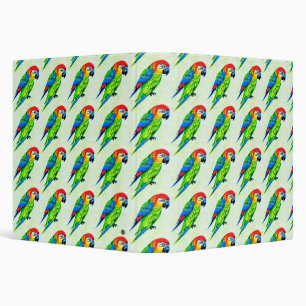 Beautiful Colourful Parrot Pattern Binder